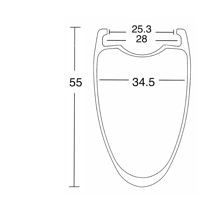 CDA 55MM DEEP 34.2MM WIDE 25.2 INT CARBON SPOKE 1205GR & STEEL SPOKE 1265GR & Free Shipping Worldwide